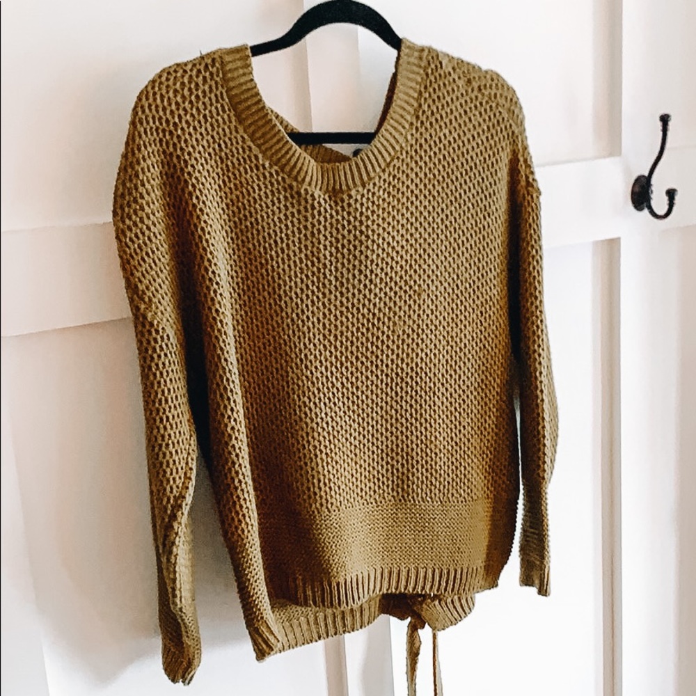 Express knit tie back sweater
